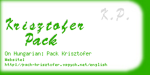 krisztofer pack business card